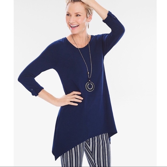 Chicos Tops - Chico’s | Zenergy Navy Seam Detail Tunic